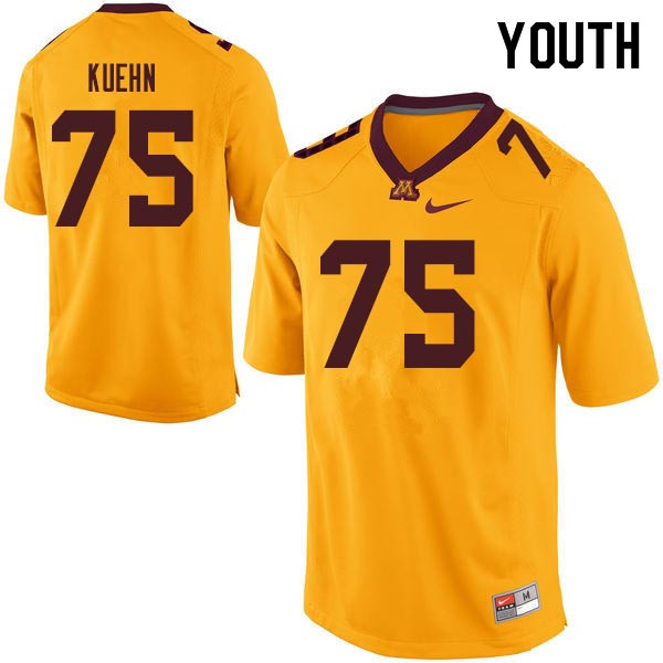 Youth #75 Noah Kuehn Minnesota Golden Gophers College Football Jerseys Sale-Gold - Click Image to Close
